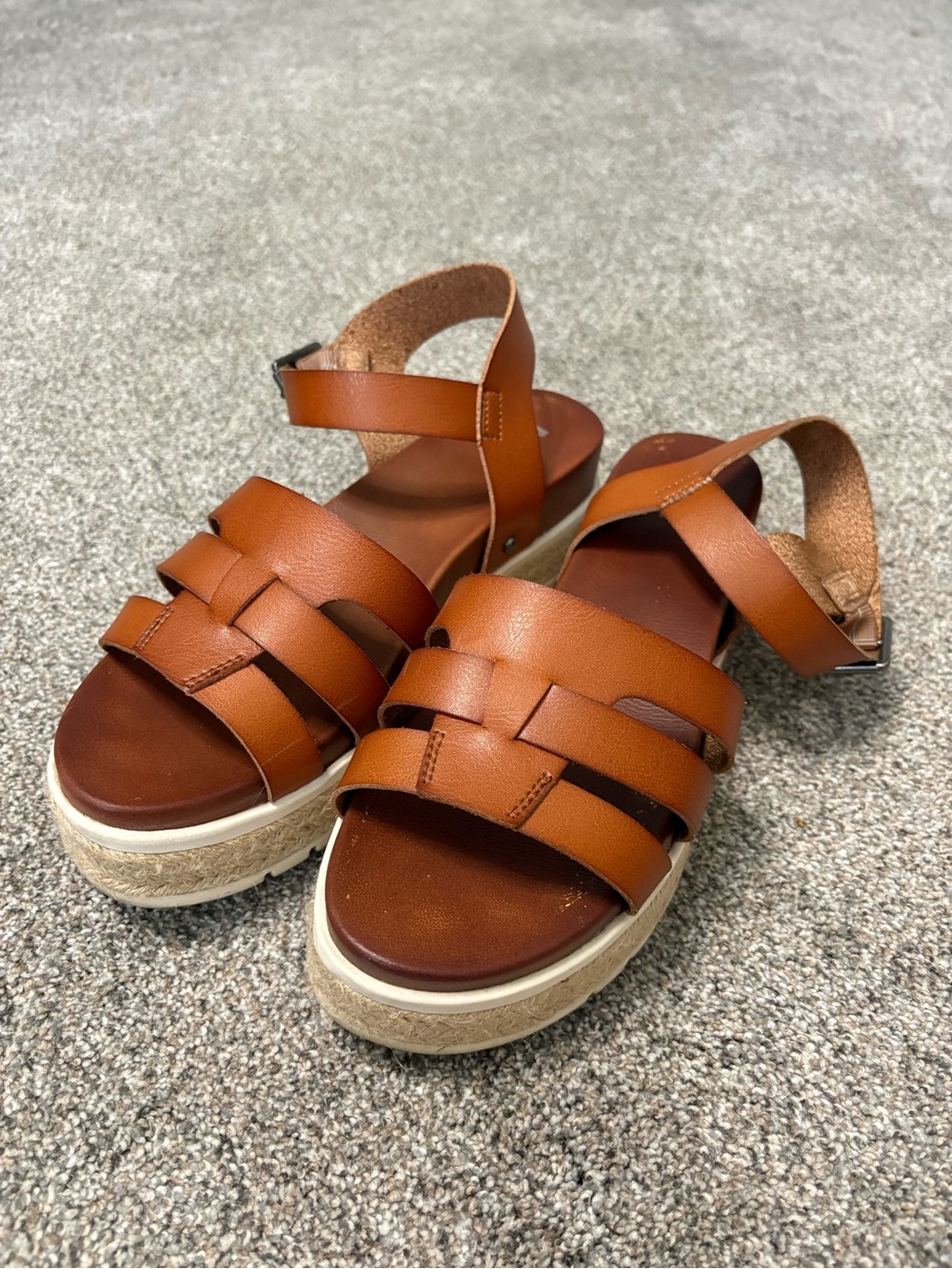 Mia Women’s Tan Leather Platform Sandals - Classic Strappy Style